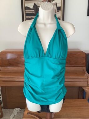 Merona Halter TANKINI Look One-Piece SWIMSUIT Swimwear LARGE All-Around Control